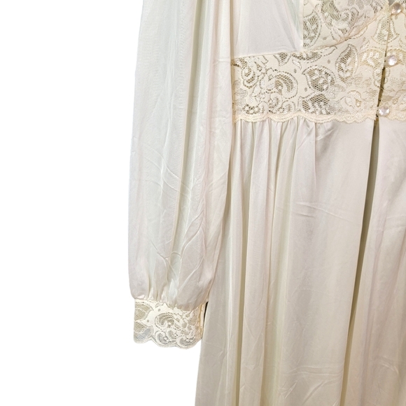 Shadow Line True Vintage Made in USA Sheer Lace Bridal Vibes Night Gown S - Picture 7 of 15